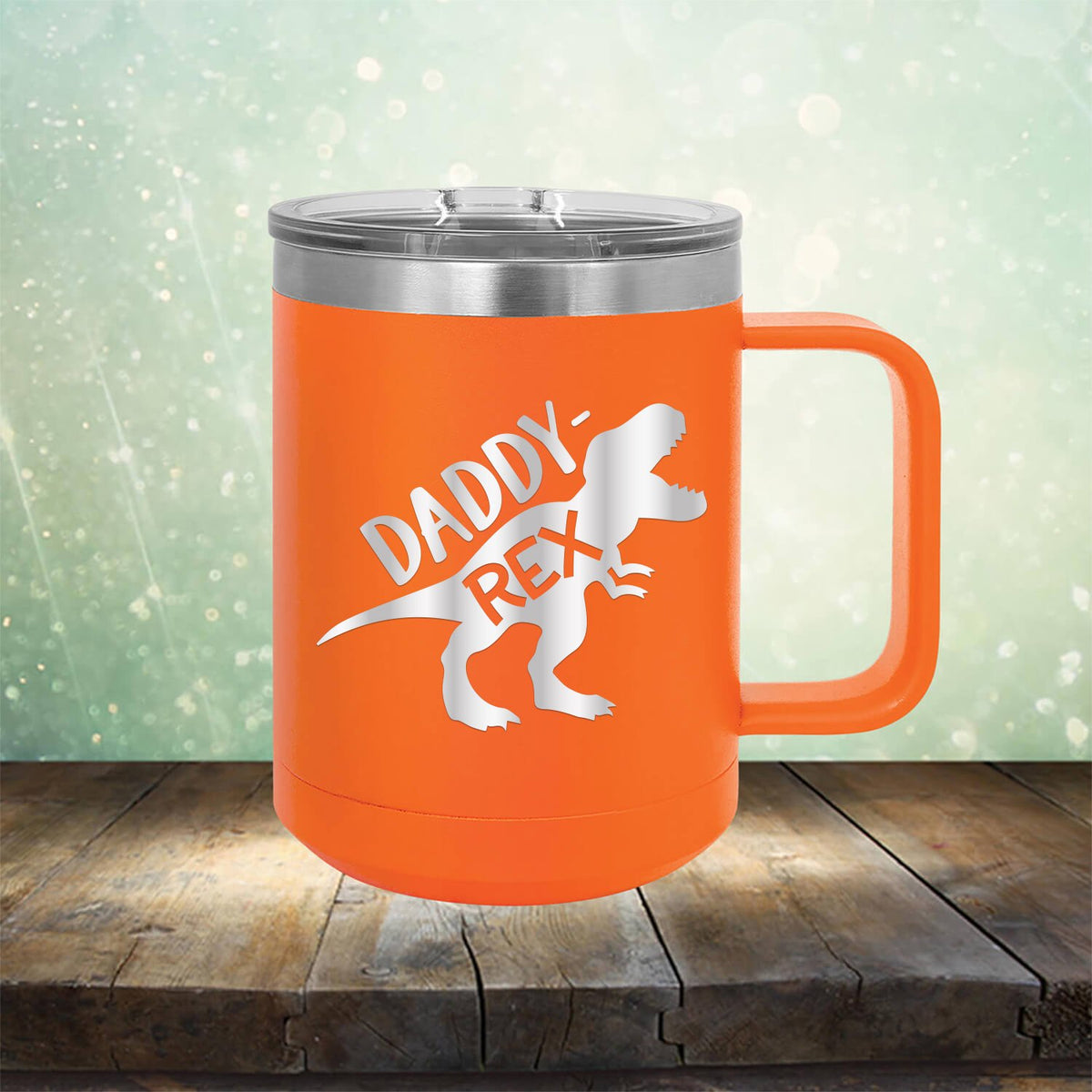 Daddy Rex Dinosaur - Laser Etched Tumbler Mug