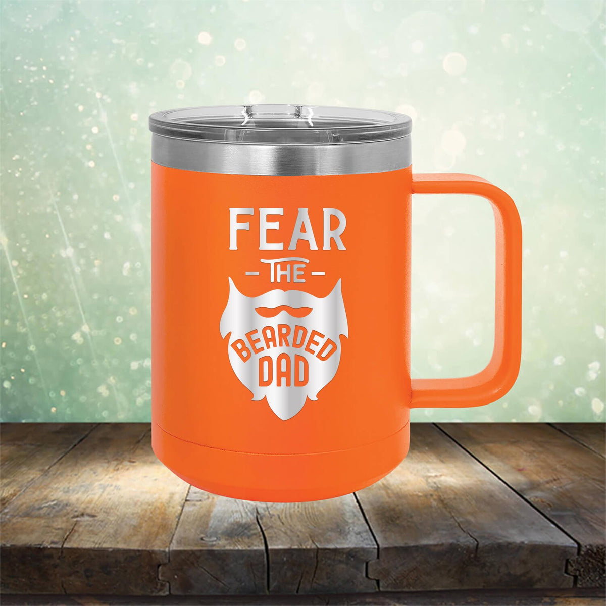 Fear The Bearded Dad - Laser Etched Tumbler Mug