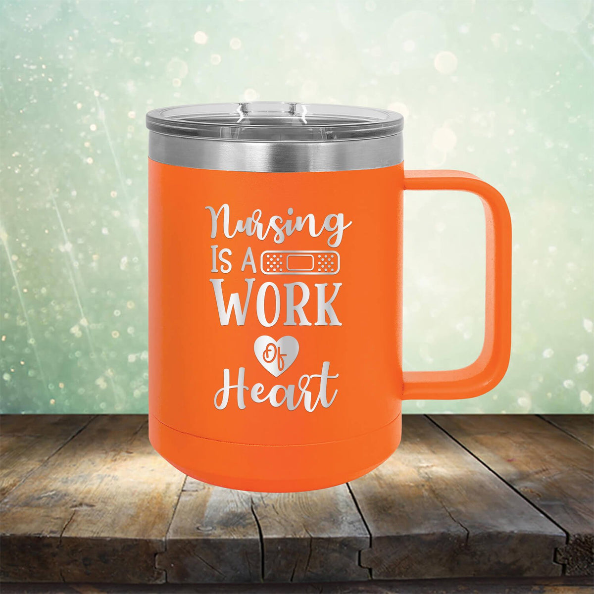 Nursing is A Work of Heart - Laser Etched Tumbler Mug