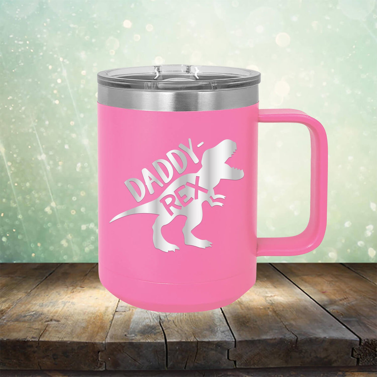 Daddy Rex Dinosaur - Laser Etched Tumbler Mug