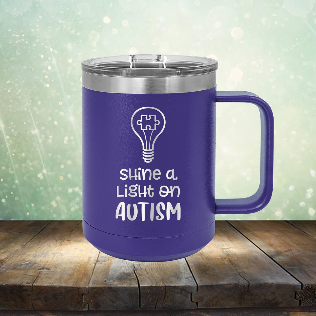 Shine A Light on Autism - Laser Etched Tumbler Mug