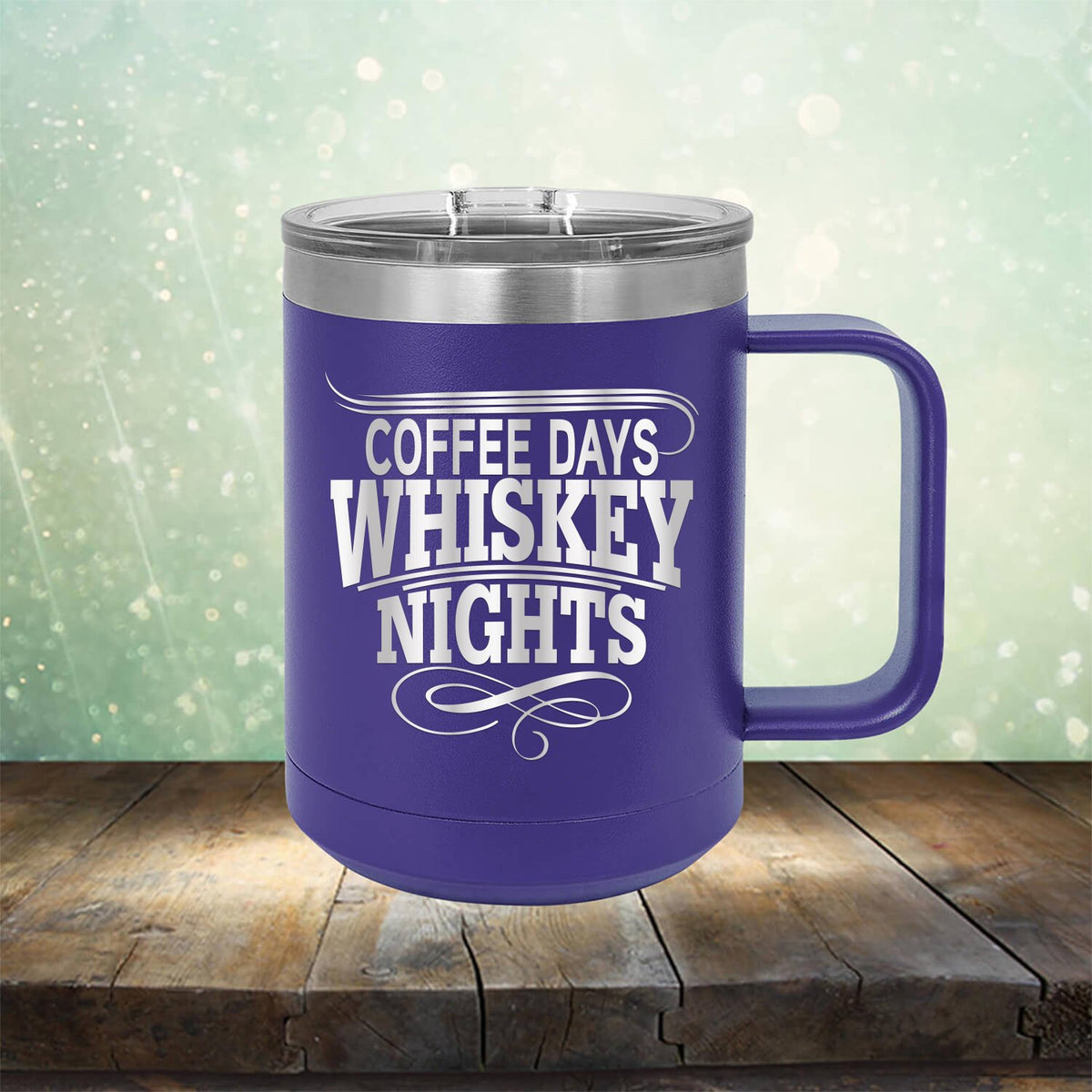 Coffee Days Whiskey Nights - Laser Etched Tumbler Mug