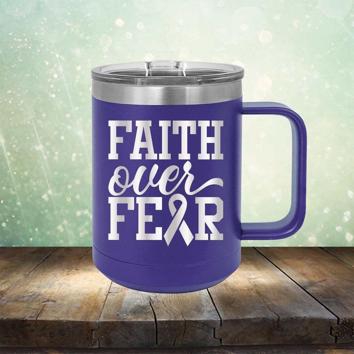 Faith Over Fear - Laser Etched Tumbler Mug