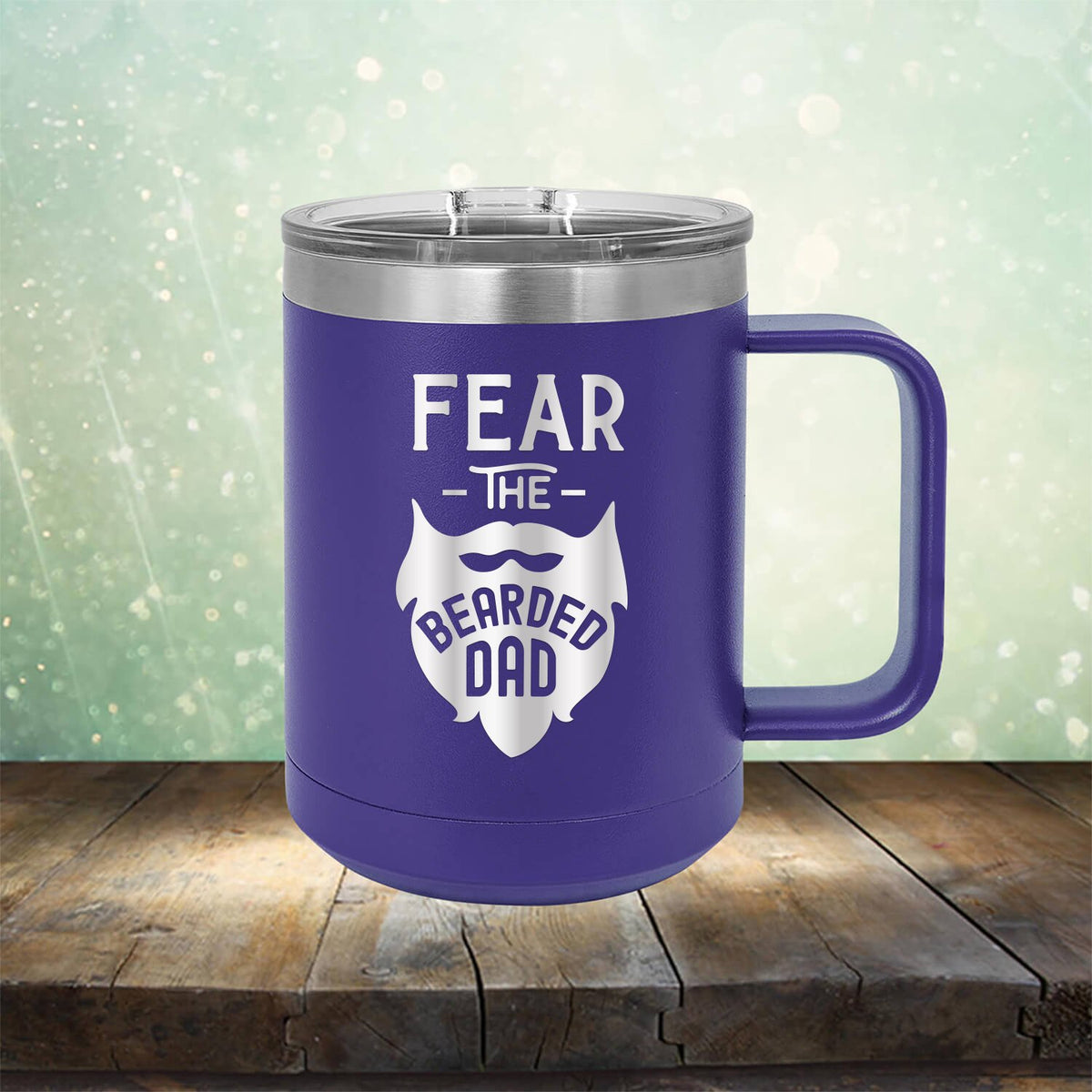 Fear The Bearded Dad - Laser Etched Tumbler Mug