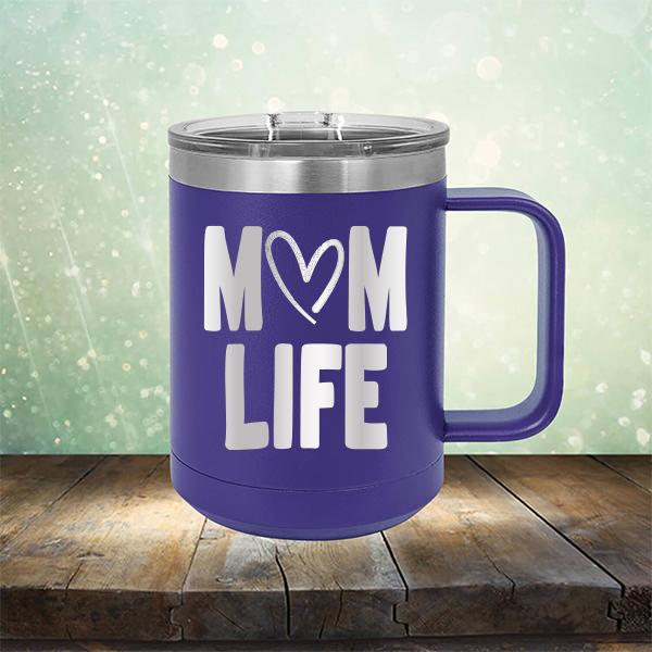 Mom Life with Heart - Laser Etched Tumbler Mug