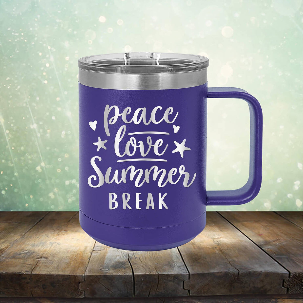 Peace Love Summer Break - Laser Etched Tumbler Mug