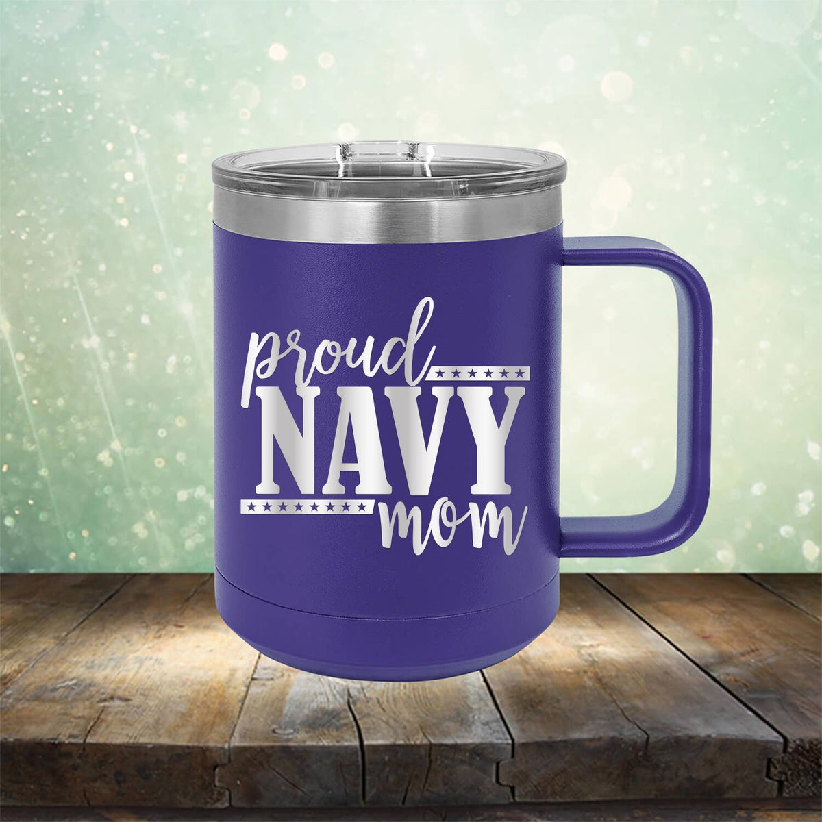 Proud Navy Mom - Laser Etched Tumbler Mug