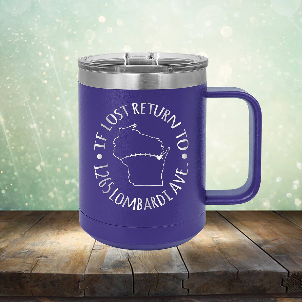 If Lost Return to 1265 Lombardi Ave. - Laser Etched Tumbler Mug