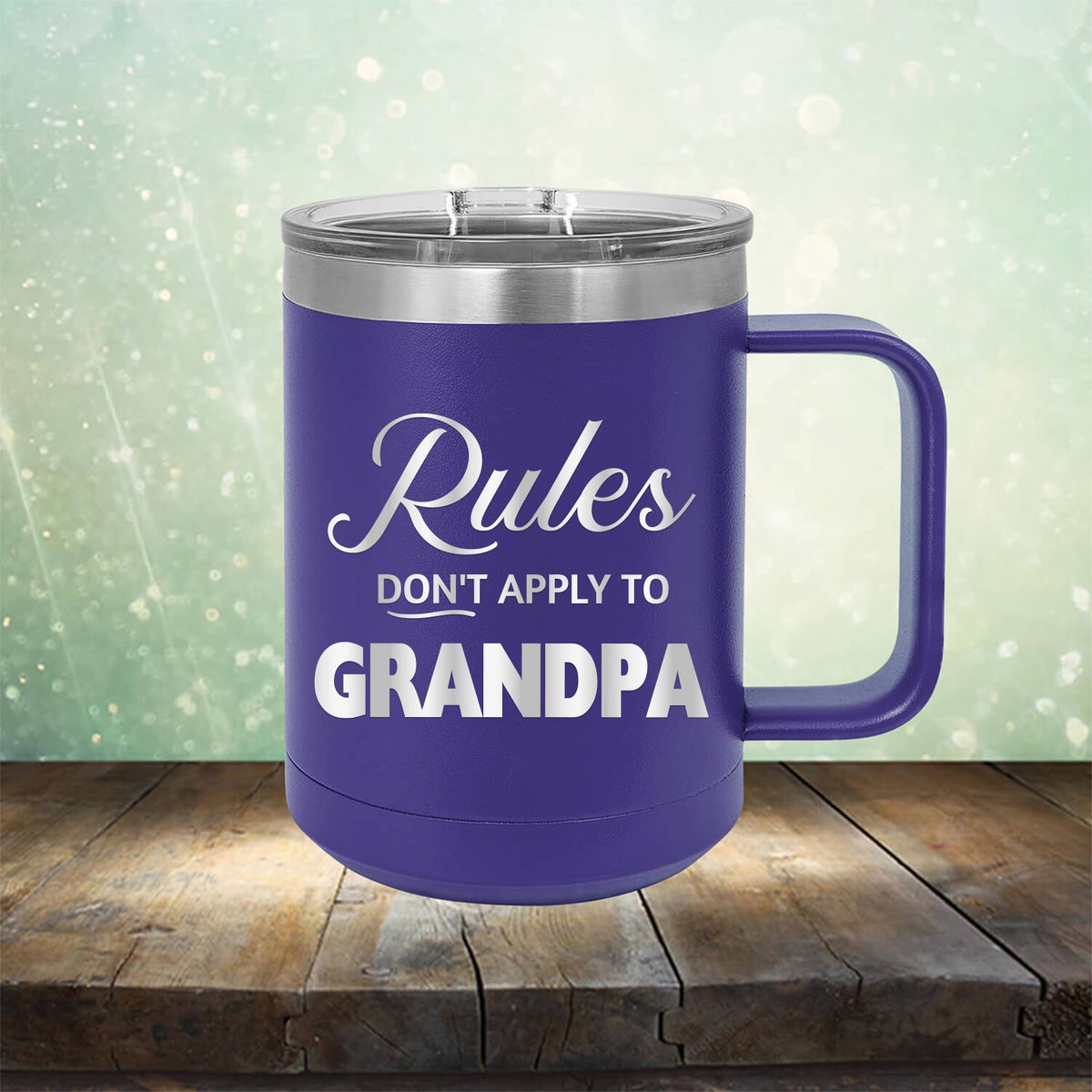 Rules Don&#39;t Apply To Grandpa - Laser Etched Tumbler Mug