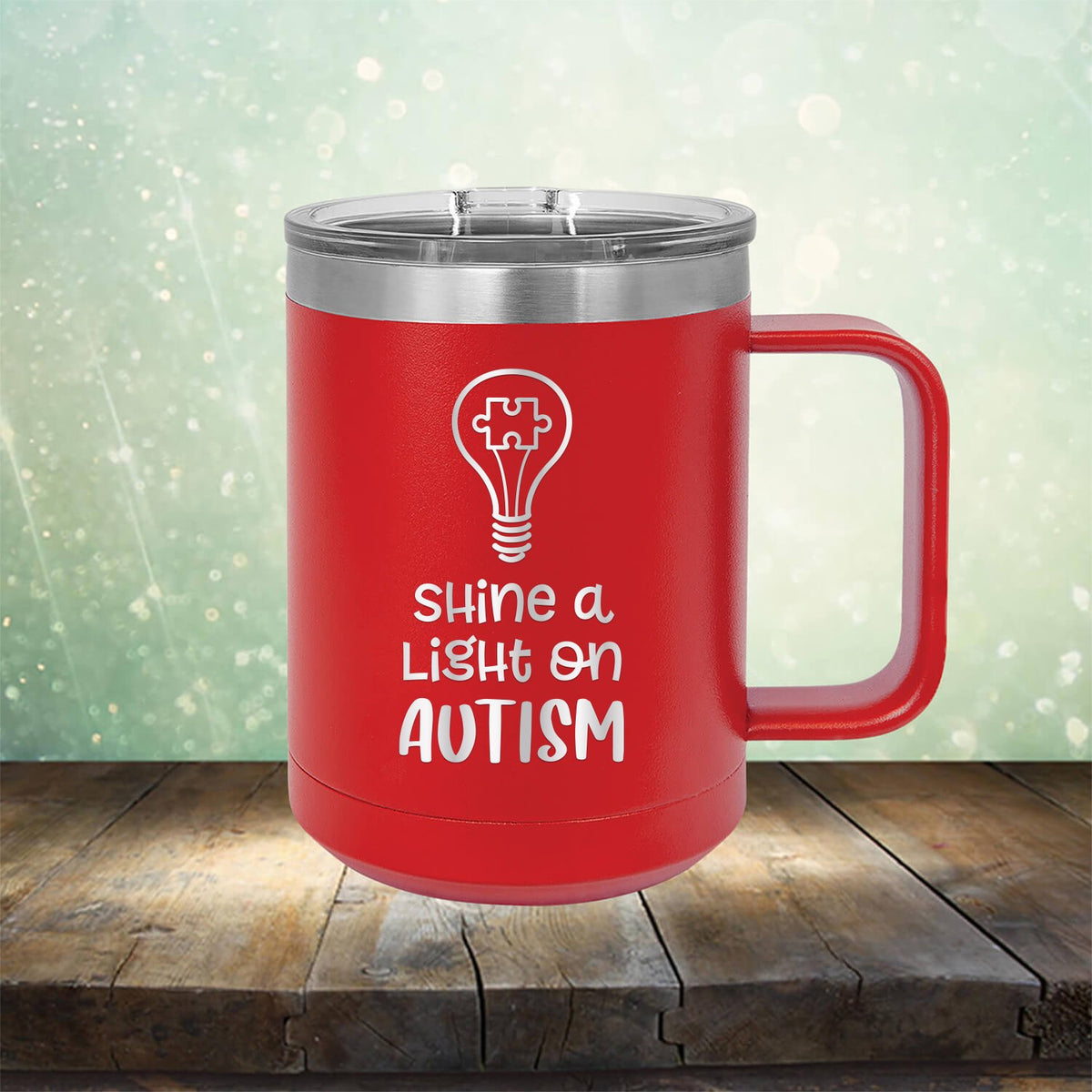 Shine A Light on Autism - Laser Etched Tumbler Mug