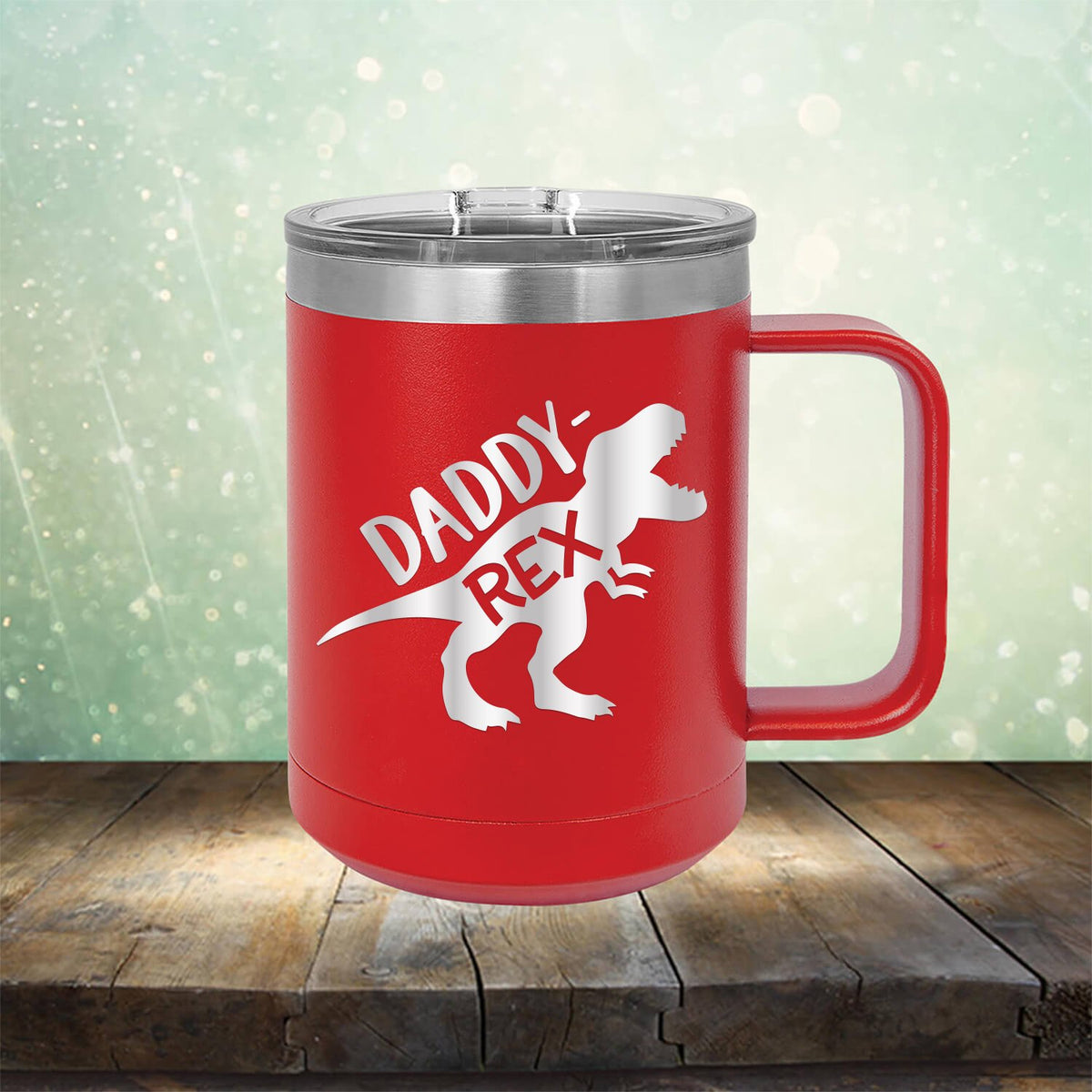 Daddy Rex Dinosaur - Laser Etched Tumbler Mug