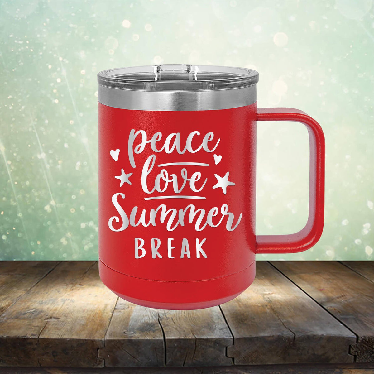 Peace Love Summer Break - Laser Etched Tumbler Mug