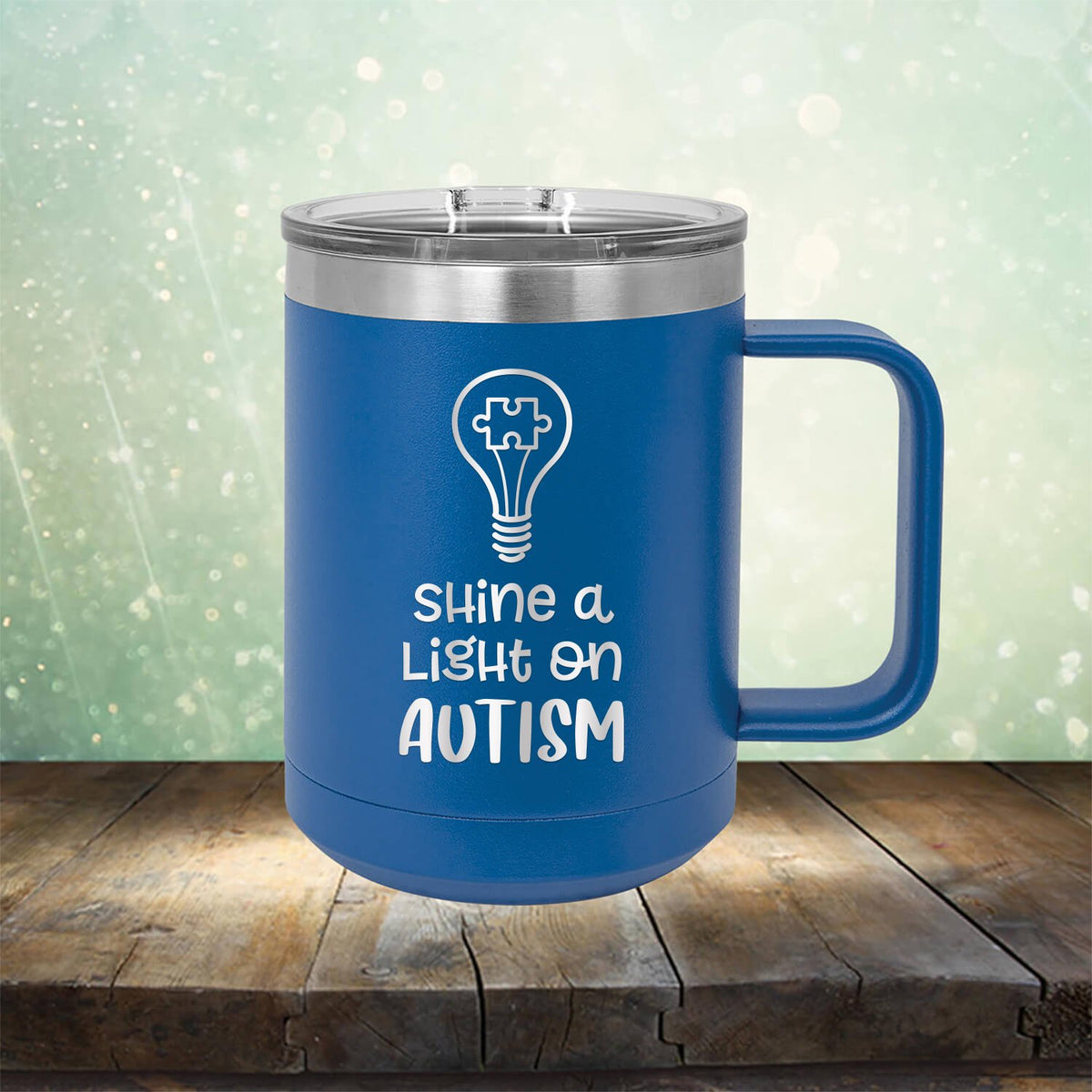 Shine A Light on Autism - Laser Etched Tumbler Mug