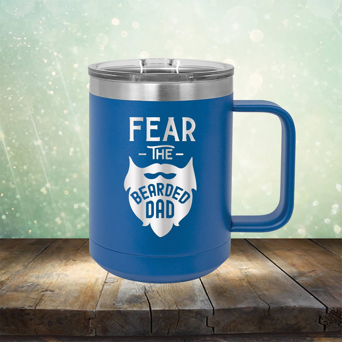 Fear The Bearded Dad - Laser Etched Tumbler Mug