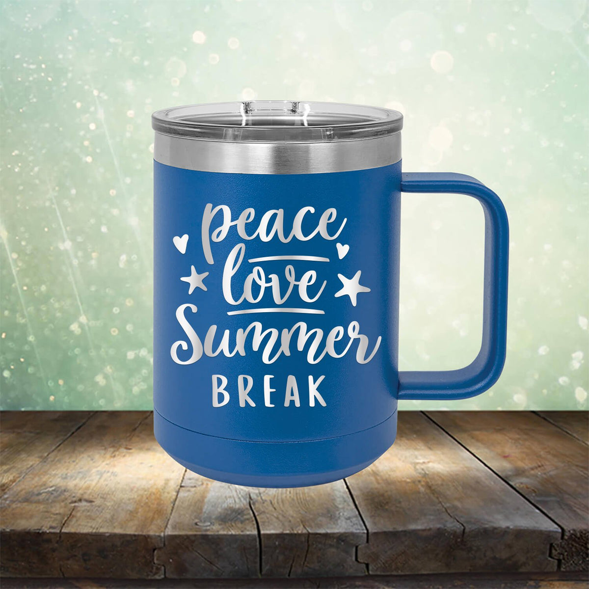 Peace Love Summer Break - Laser Etched Tumbler Mug