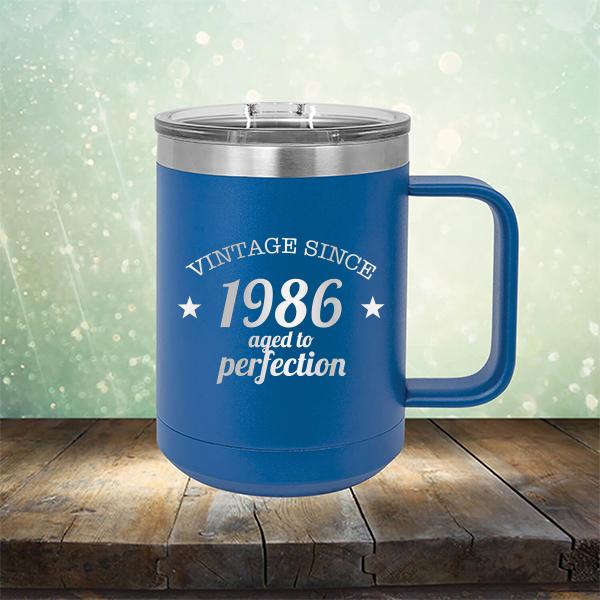 Vintage Since 1986 Aged to Perfection 35 Years Old - Laser Etched Tumbler Mug