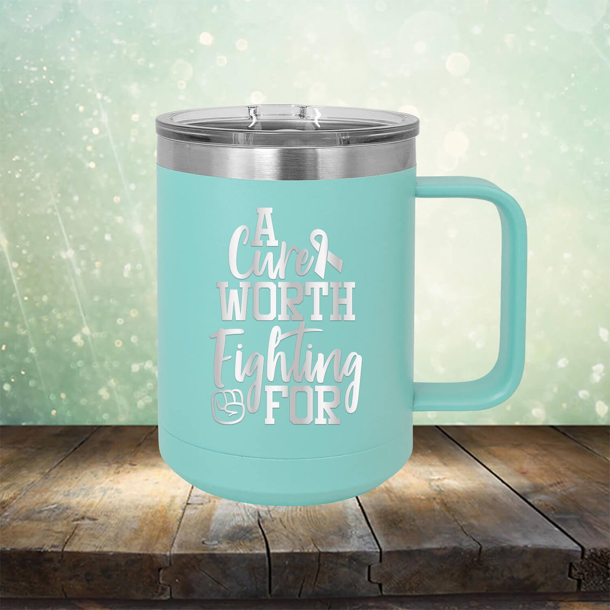 A Cure Worth Fighting For - Laser Etched Tumbler Mug