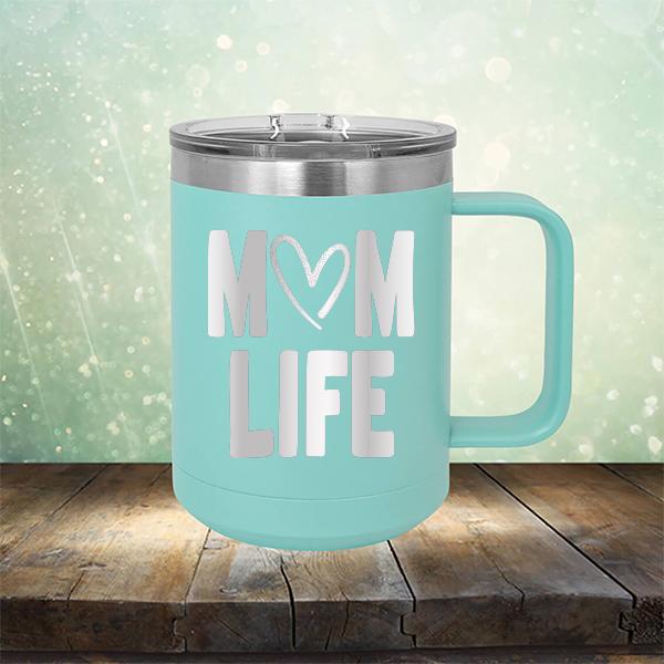 Mom Life with Heart - Laser Etched Tumbler Mug