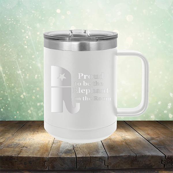 Proud To Be The Elephant in the Room - Laser Etched Tumbler Mug