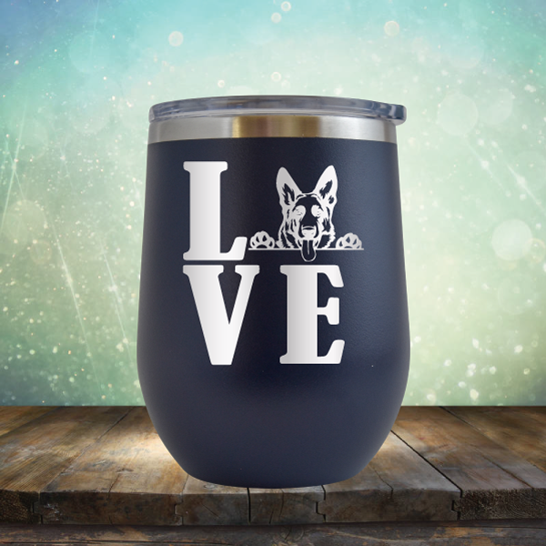 Love German Shepard - Stemless Wine Cup