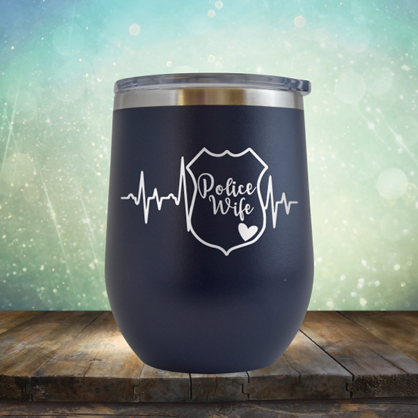 Police Wife Badge - Stemless Wine Cup