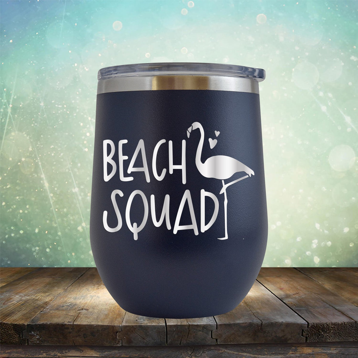 Beach Squad with Swan - Stemless Wine Cup