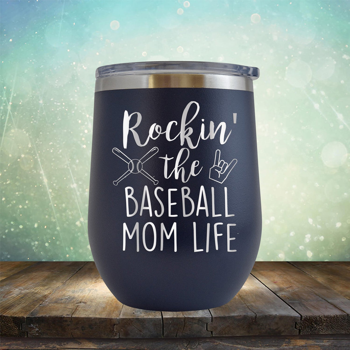 Rockin&#39; The Baseball Mom Life - Stemless Wine Cup