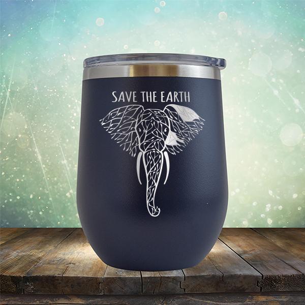 Save Elephants Save The Earth - Stemless Wine Cup
