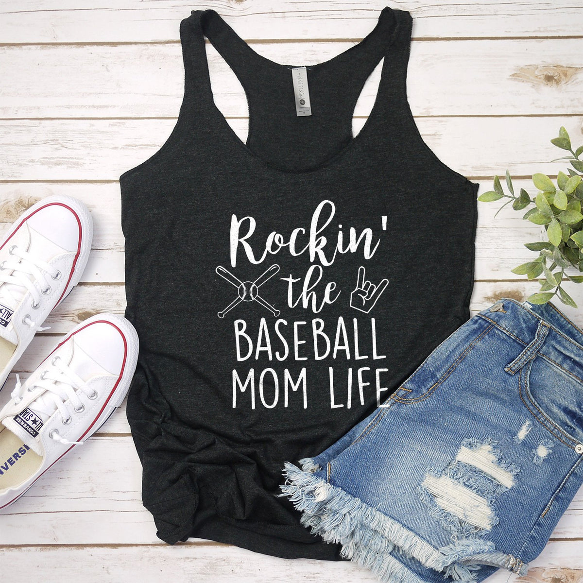 Rockin&#39; The Baseball Mom Life - Tank Top Racerback