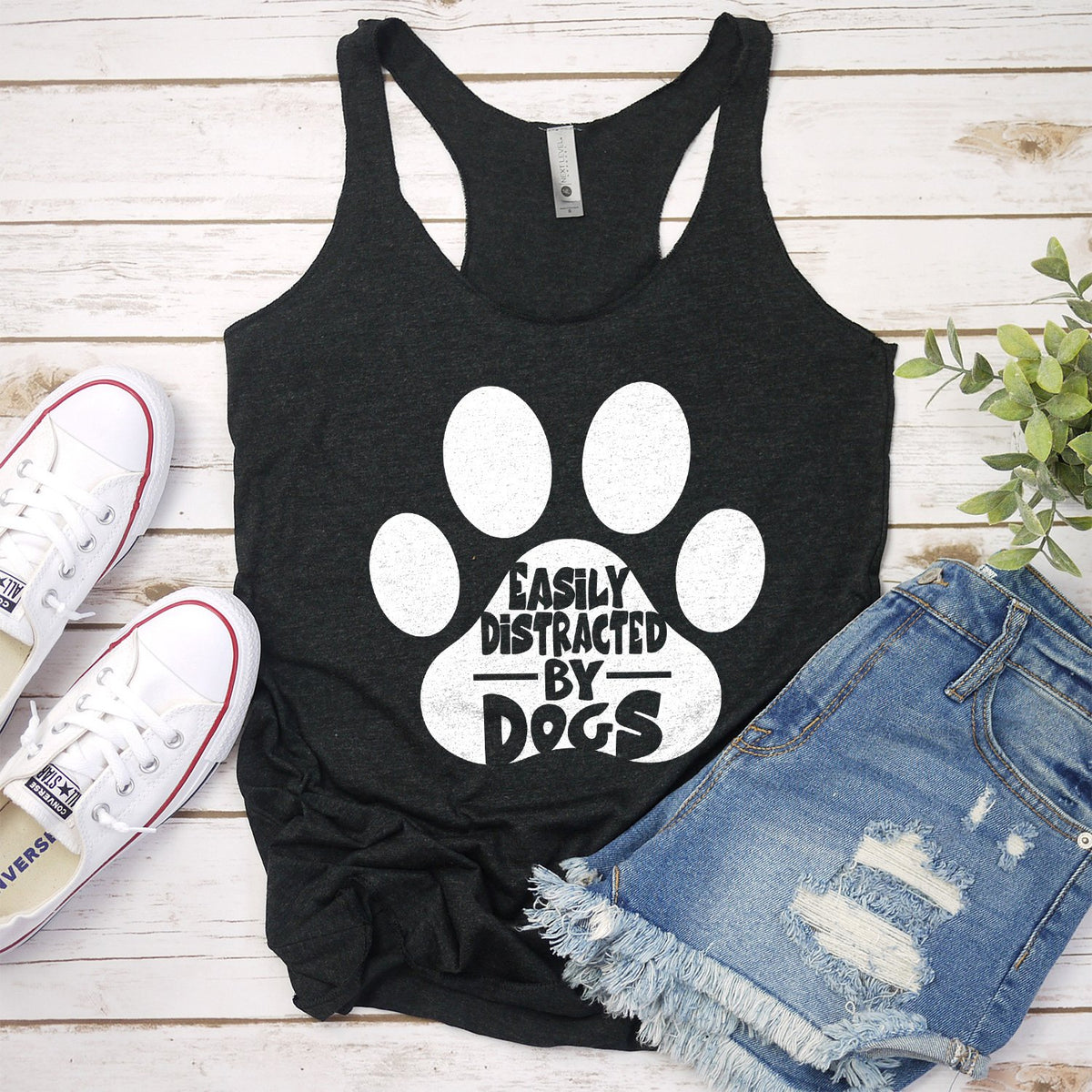 Easily Distracted By Dogs - Tank Top Racerback