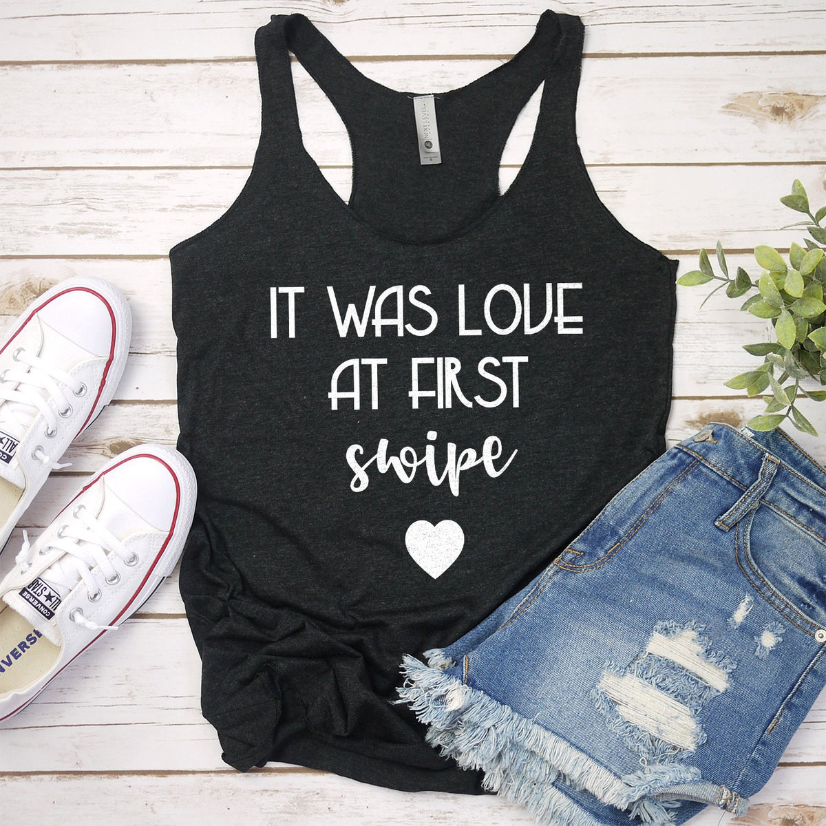 It Was Love at First Swipe - Tank Top Racerback