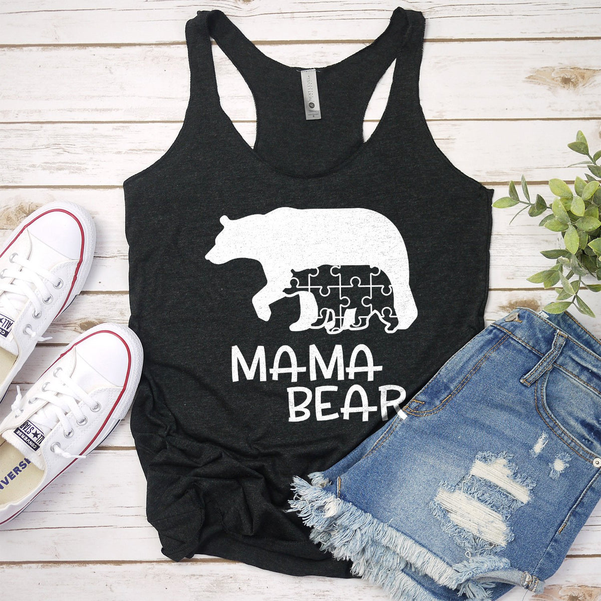 Autism Mama Bear and Cub - Tank Top Racerback