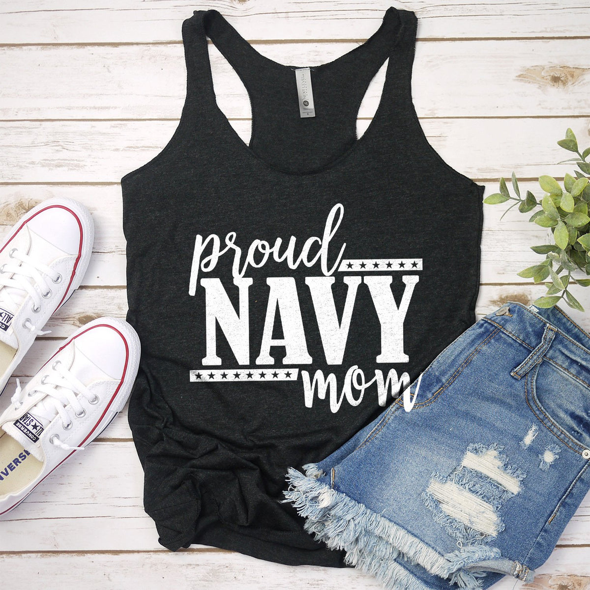 Proud Navy Mom - Tank Top Racerback