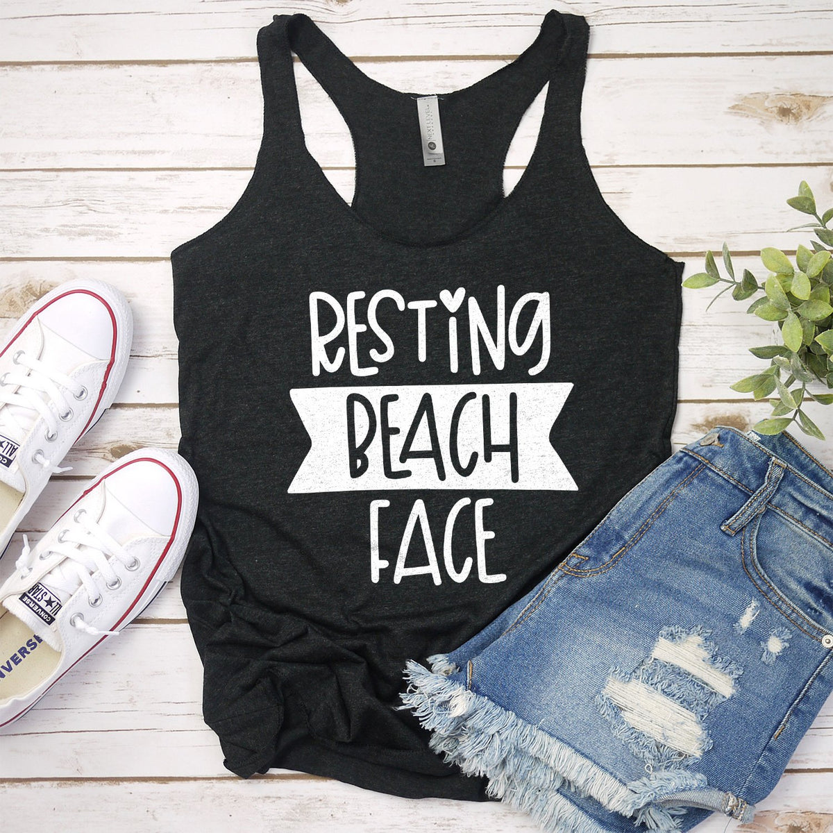 Resting Beach Face - Tank Top Racerback