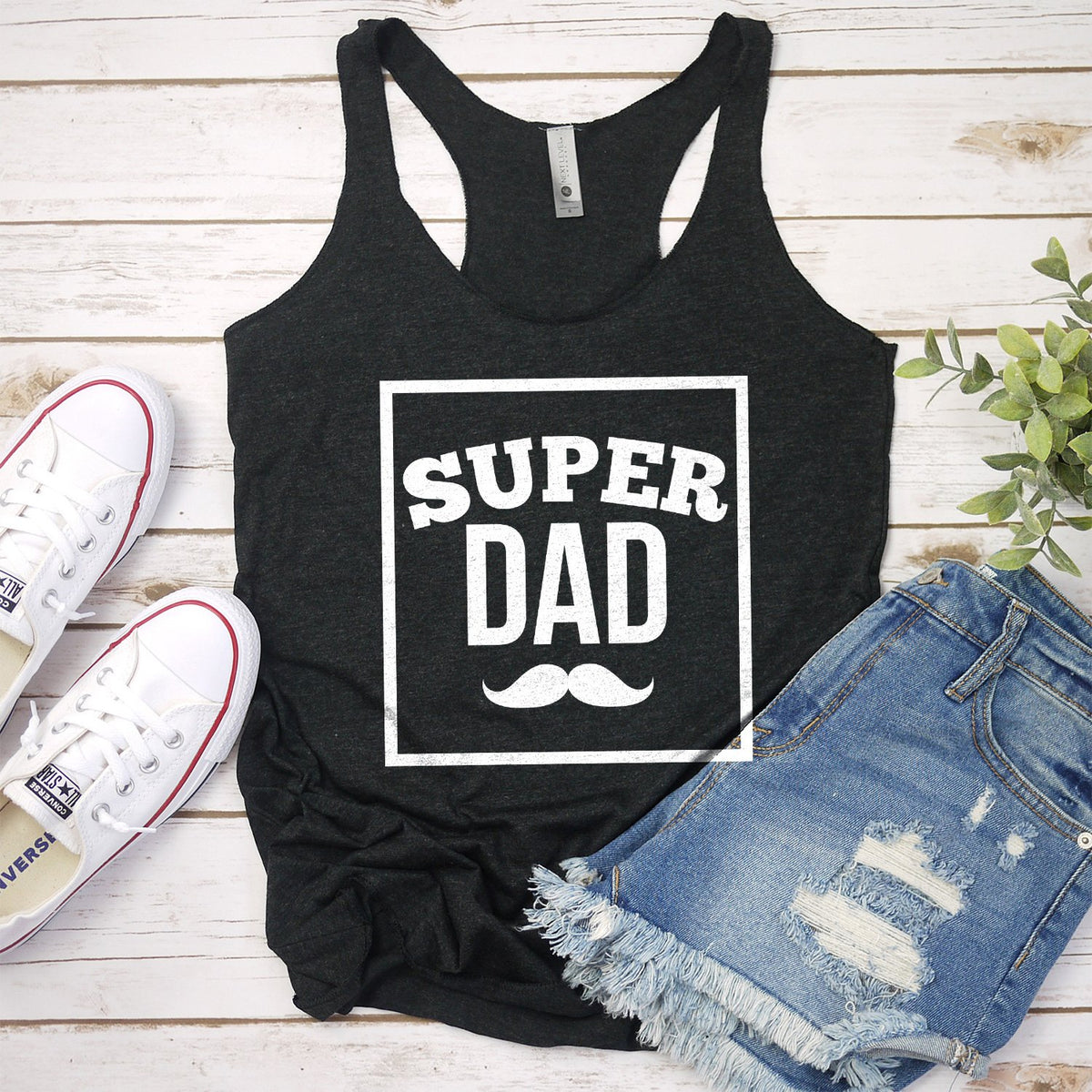 Super Dad Mustache - Tank Top Racerback