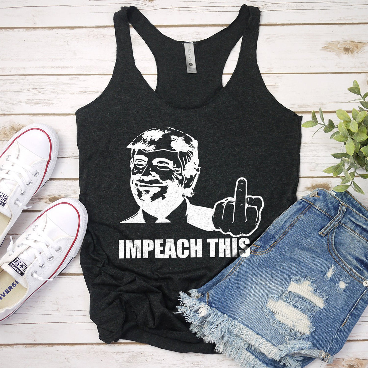 Trump Impeach This Middle Finger - Tank Top Racerback