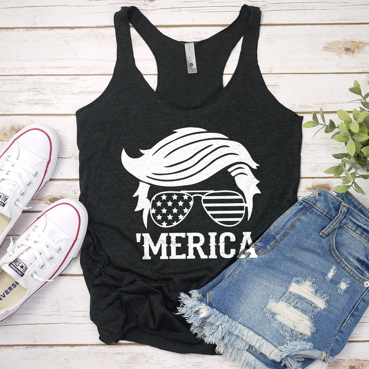 Trump Merica Glasses - Tank Top Racerback