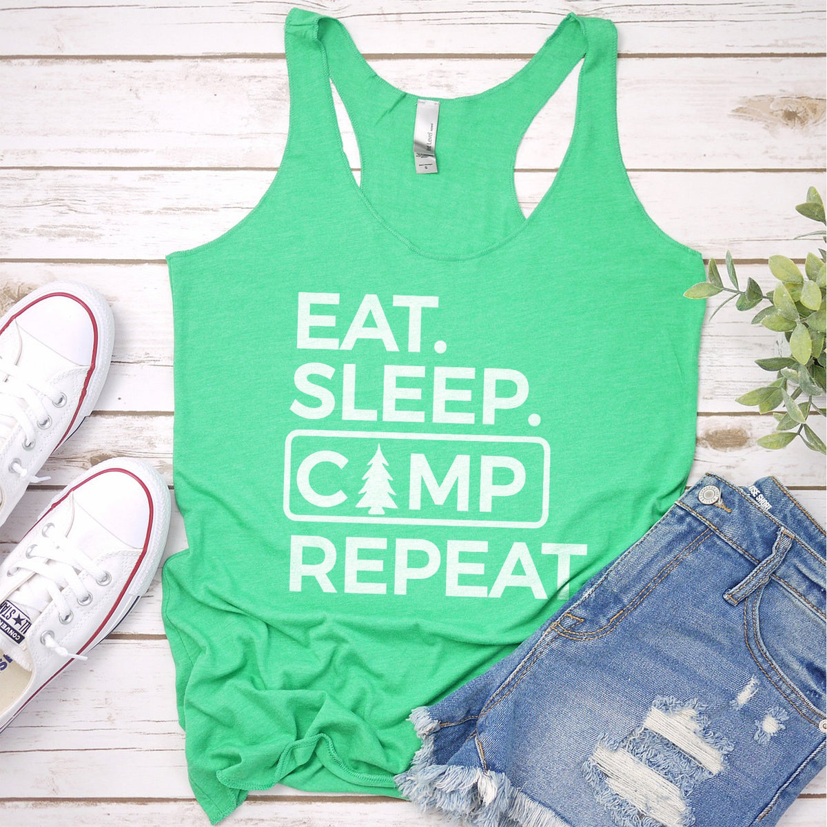 Eat Sleep Camp Repeat - Tank Top Racerback