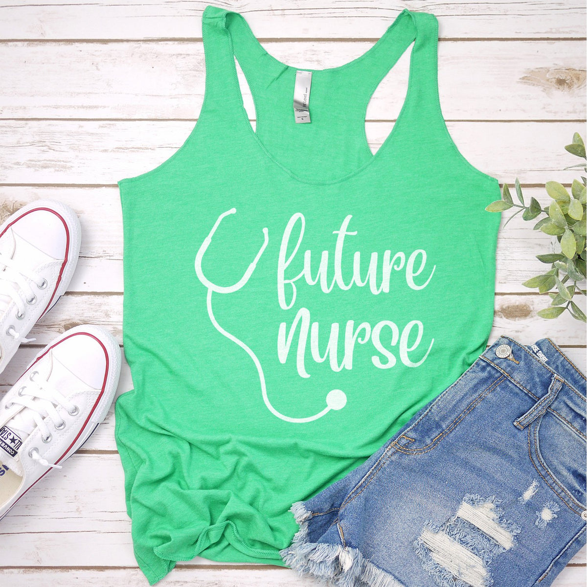 Future Nurse with Stethoscope - Tank Top Racerback