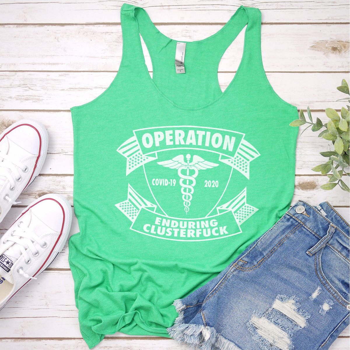 Operation Covid-19 2020 Enduring Clusterfuck - Tank Top Racerback
