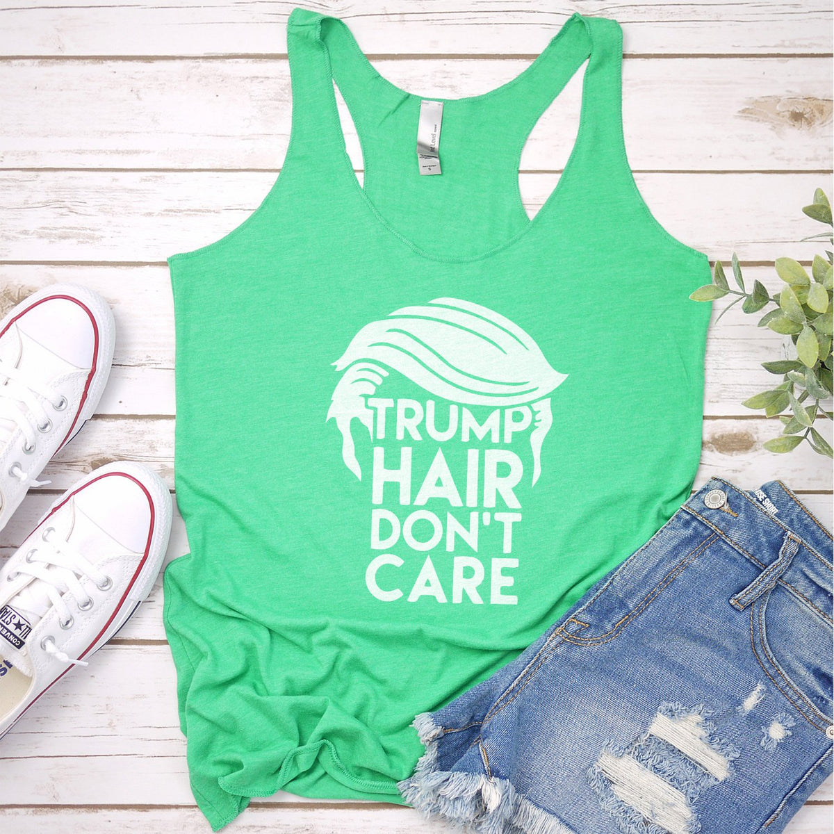 Trump Hair Don&#39;t Care - Tank Top Racerback