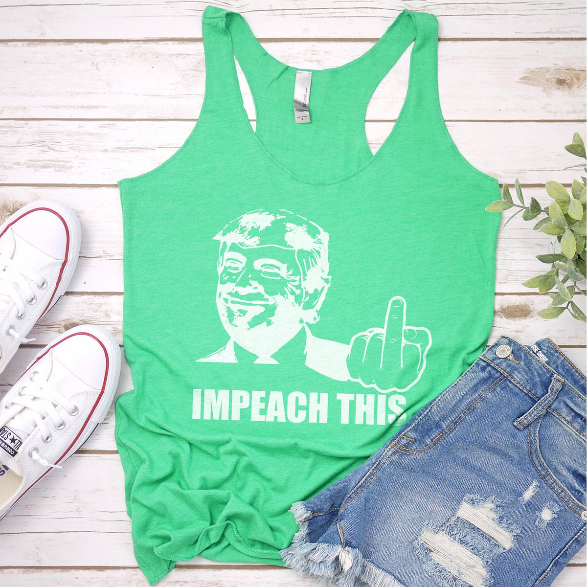 Trump Impeach This Middle Finger - Tank Top Racerback