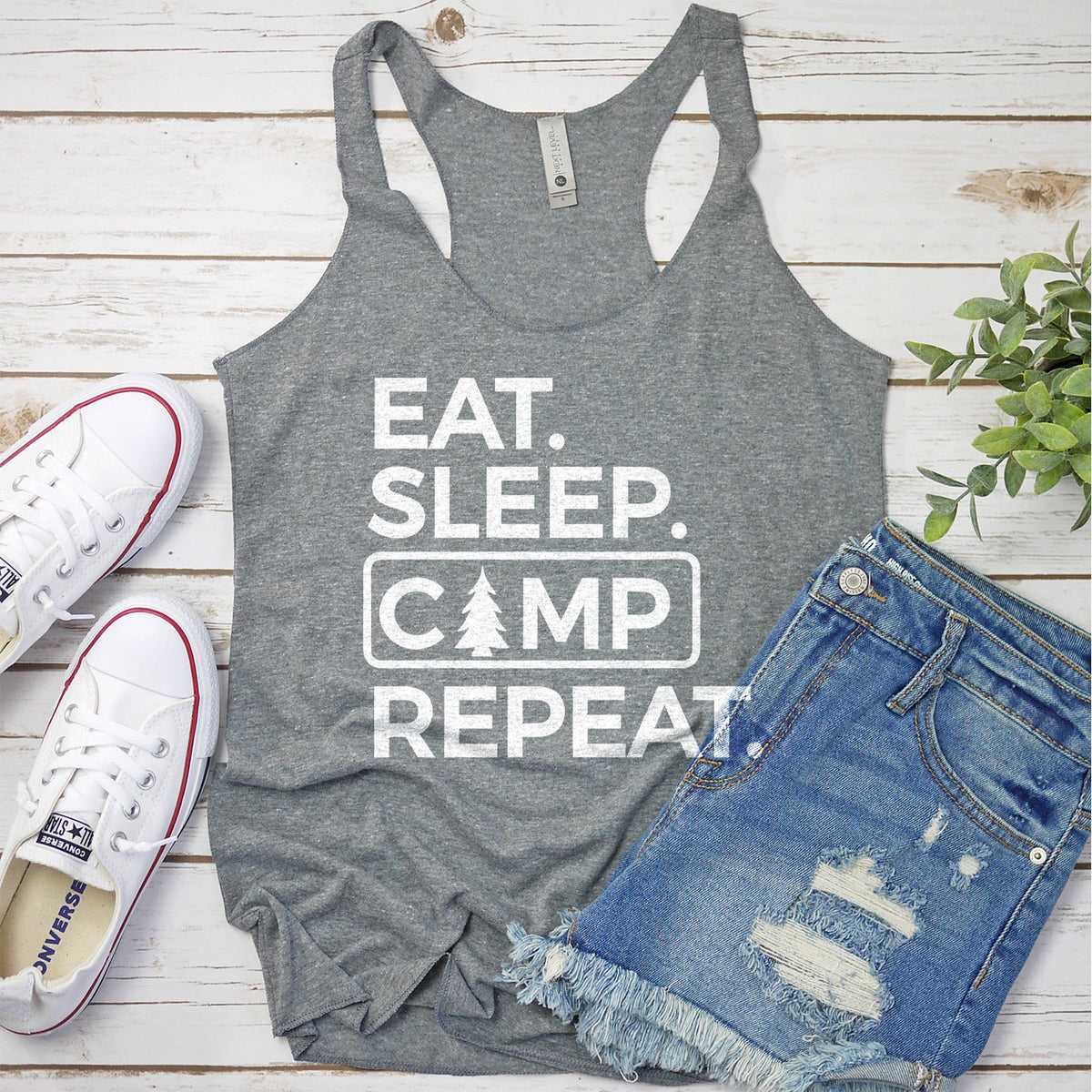 Eat Sleep Camp Repeat - Tank Top Racerback