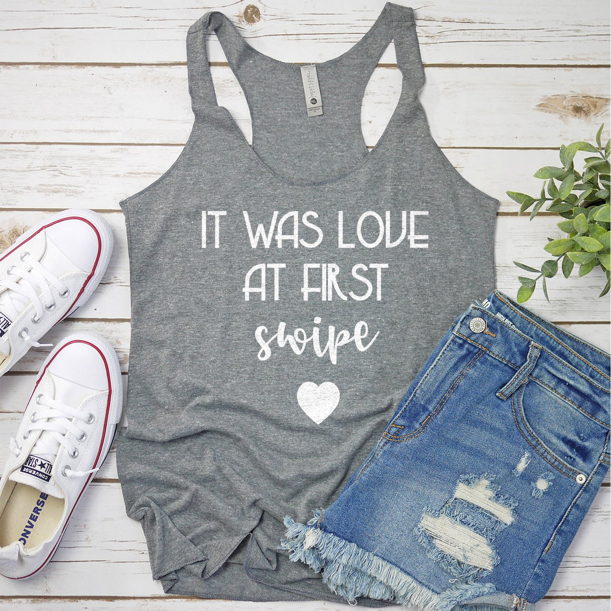 It Was Love at First Swipe - Tank Top Racerback