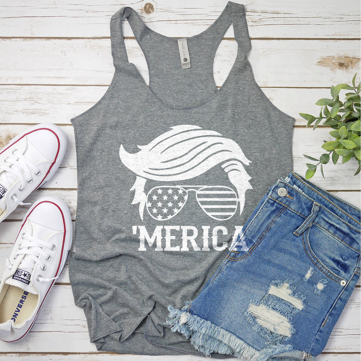 Trump Merica Glasses - Tank Top Racerback