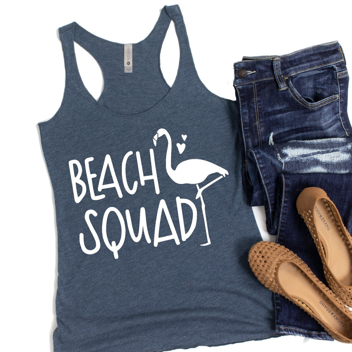 Beach Squad with Swan - Tank Top Racerback