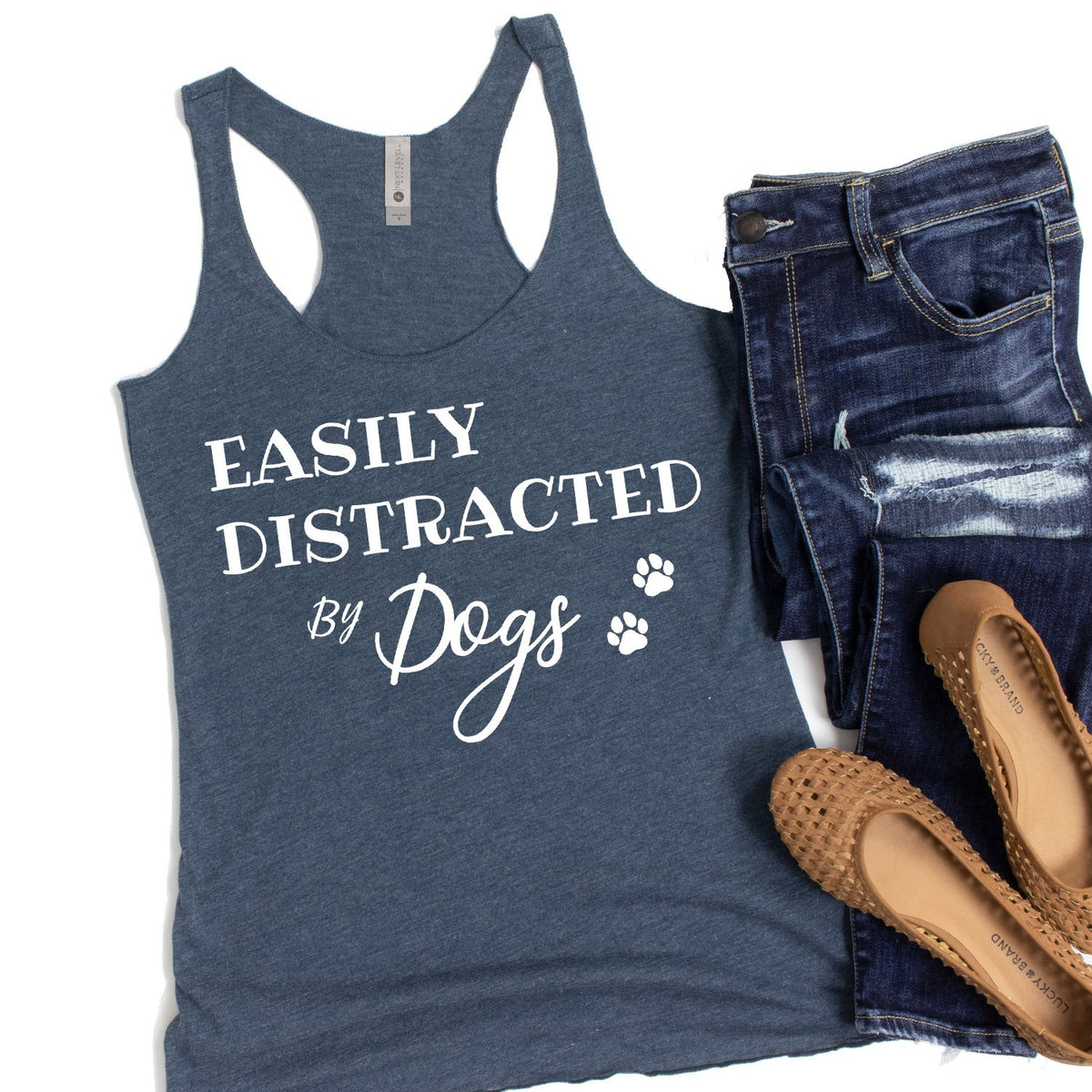 Easily Distracted By Dogs - Tank Top Racerback