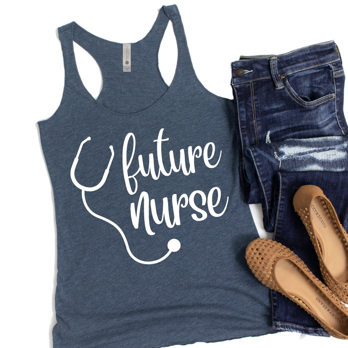 Future Nurse with Stethoscope - Tank Top Racerback