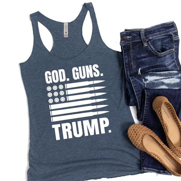 God Guns and Trump - Tank Top Racerback