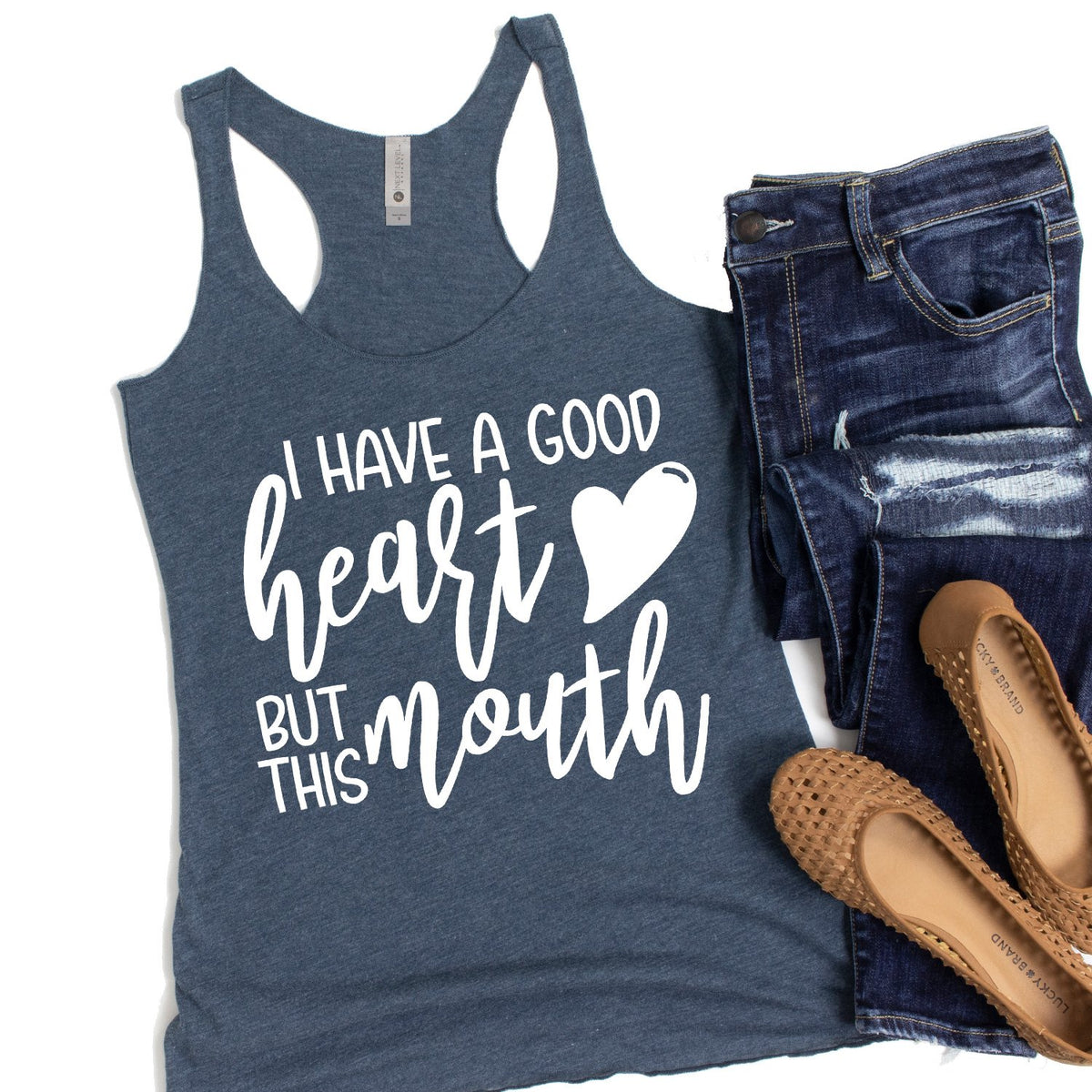 I Have A Good Heart But This Mouth - Tank Top Racerback